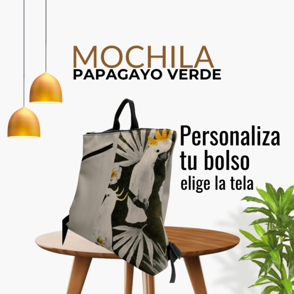 Mochilas artesanales Papagayo Verde